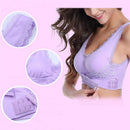 Front Cross Side Buckle Wireless Lace Bra Breathable Sport For Women, Size:L(Purple)