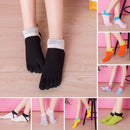 Ladies Finger Socks Cotton Breathable Mesh Socks Sock Mouth Foot Design Split Socks(Gray)