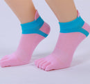 Ladies Finger Socks Cotton Breathable Mesh Socks Sock Mouth Foot Design Split Socks(Pink)