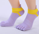 Ladies Finger Socks Cotton Breathable Mesh Socks Sock Mouth Foot Design Split Socks(Purple)