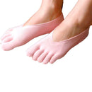 5 Pairs Female Socks Five Toe Sock Slippers Invisibility for Solid Color Crew Socks(Pink)