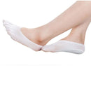 5 Pairs Female Socks Five Toe Sock Slippers Invisibility for Solid Color Crew Socks(White)