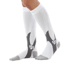 3 Pairs Compression Socks Outdoor Sports Men Women Calf Shin Leg Running, Size:L/XL(White)