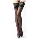 3 Pairs Sexy Womens Thin Sheer Lace Stocking Top Stay Up Thigh High Hold-ups Stockings Pantyhose(Red)