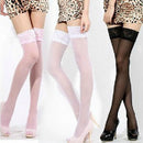 3 Pairs Sexy Womens Thin Sheer Lace Stocking Top Stay Up Thigh High Hold-ups Stockings Pantyhose(Pink)