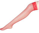 Sexy Linger Over Knee Socks Sexy Fishnet Lace Nylon Top Mesh Thigh High Stockings Pantyhose Long Tights(Red)