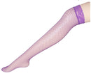 Sexy Linger Over Knee Socks Sexy Fishnet Lace Nylon Top Mesh Thigh High Stockings Pantyhose Long Tights(Purple)
