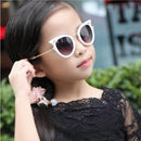 2 PCS Fashion Baby Girls and Boys Cat Eyes Sunglasses Anti-UV Sunglasses(White)