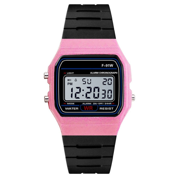 F-91W Analog Digital Motion LED Silicone Strap Multifunction Electronic Watch(Black)