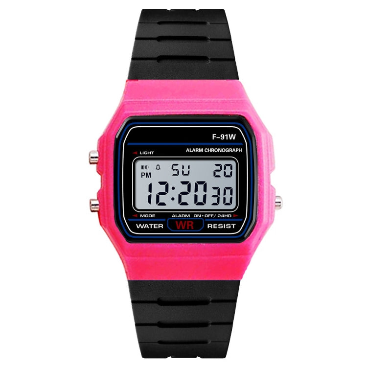 F-91W Analog Digital Motion LED Silicone Strap Multifunction Electronic Watch(Black)