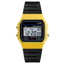 F-91W Analog Digital Motion LED Silicone Strap Multifunction Electronic Watch(Black)