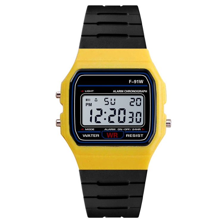 F-91W Analog Digital Motion LED Silicone Strap Multifunction Electronic Watch(Black)