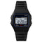 F-91W Analog Digital Motion LED Silicone Strap Multifunction Electronic Watch(Black)