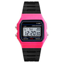 F-91W Analog Digital Motion LED Silicone Strap Multifunction Electronic Watch(Dark Blue)