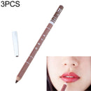 3PCS Professional Wood Waterproof Lady Charming Lip Liner Contour Makeup Lipstick Tool(21)