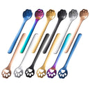Stainless Steel Creative Cat Claw Coffee Spoon Dessert Cake Spoon, Style:Cat Claw Spoon, Color:Rose Gold