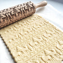 2 PCS Christmas Embossing Rolling Pin Baking Cookies Fondant Cake Dough Engraved Roller(43cm elk)