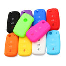 2 PCS Silicone Car Key Cover Case for Volkswagen Golf(Red)