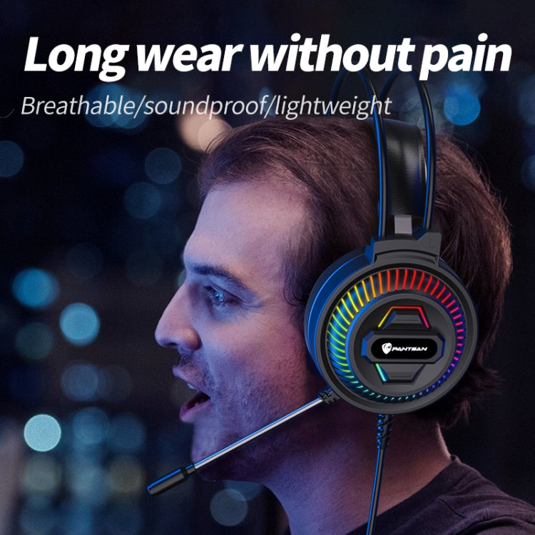 PANTSAN PSH-400 USB Computer Head-Mounted Luminous RGB Wired Headset, Specification:3.5mm Single Plug