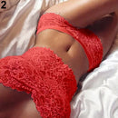 3 PCS Corset Lace Brassiere Push Up Vest Top Bra and Panty Set Underwear set, Cup Size:S(Red)
