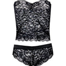 3 PCS Corset Lace Brassiere Push Up Vest Top Bra and Panty Set Underwear set, Cup Size:S(Red)