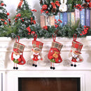 2 PCS Mini Christmas Stockings Gift Bags Christmas Decorations for Home Festival Party(Little Bear Style)