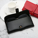 Fashion Portable Glasses Case Magnetic PU Leather Foldable Glasses Box for Eyeglass Oversize Sunglasses(Black)