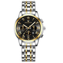 FNGEEN 4006 Ladies Quartz Watch Fashion Luminous Date Display Watch(Gold Black Surface)