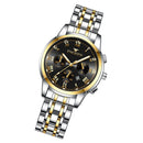 FNGEEN 4006 Ladies Quartz Watch Fashion Luminous Date Display Watch(Gold Black Surface)