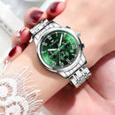FNGEEN 4006 Ladies Quartz Watch Fashion Luminous Date Display Watch(White Steel Pink Surface)