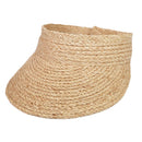 Women Outdoor Pasteable Adjustable Visor Straw Weaving Hat(Natural Color)