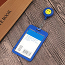 2 PCS ID Easy-to-pull Buckle Smiling Face Holder Name Tag Card Key Badge Retractable Holder Belt Clips(Red)