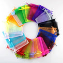 100 PCS Gift Bags Jewelry Organza Bag Wedding Birthday Party Drawable Pouches, Gift Bag Size:13X18cm(Black)