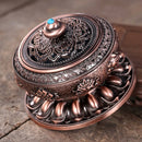 Unique Mosquito Incense Burner Mosquito Coil Holder with Metal Mesh Cover(Red Bronze)