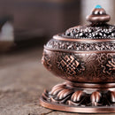 Unique Mosquito Incense Burner Mosquito Coil Holder with Metal Mesh Cover(Red Bronze)