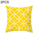 2 PCS 45x45cm Yellow Striped Pillowcase Geometric Throw Cushion Pillow Cover Printing Cushion Pillow Case Bedroom Office, Size:450*450mm(27)