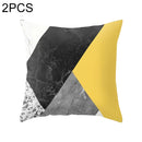 2 PCS 45x45cm Yellow Striped Pillowcase Geometric Throw Cushion Pillow Cover Printing Cushion Pillow Case Bedroom Office, Size:450*450mm(30)