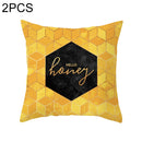 2 PCS 45x45cm Yellow Striped Pillowcase Geometric Throw Cushion Pillow Cover Printing Cushion Pillow Case Bedroom Office, Size:450*450mm(32)