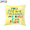 2 PCS 45x45cm Yellow Striped Pillowcase Geometric Throw Cushion Pillow Cover Printing Cushion Pillow Case Bedroom Office, Size:450*450mm(2)