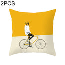 2 PCS 45x45cm Yellow Striped Pillowcase Geometric Throw Cushion Pillow Cover Printing Cushion Pillow Case Bedroom Office, Size:450*450mm(5)