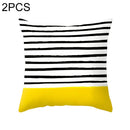 2 PCS 45x45cm Yellow Striped Pillowcase Geometric Throw Cushion Pillow Cover Printing Cushion Pillow Case Bedroom Office, Size:450*450mm(15)