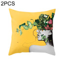 2 PCS 45x45cm Yellow Striped Pillowcase Geometric Throw Cushion Pillow Cover Printing Cushion Pillow Case Bedroom Office, Size:450*450mm(23)