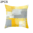 2 PCS 45x45cm Yellow Striped Pillowcase Geometric Throw Cushion Pillow Cover Printing Cushion Pillow Case Bedroom Office, Size:450*450mm(26)