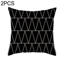 2 PCS Black and White Simple and Modern Geometric Abstract Decorative Pillowcases Polyester Throw Pillow Case(21)