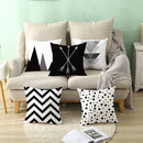 2 PCS Black and White Simple and Modern Geometric Abstract Decorative Pillowcases Polyester Throw Pillow Case(21)