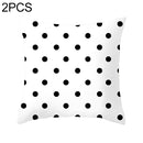 2 PCS Black and White Simple and Modern Geometric Abstract Decorative Pillowcases Polyester Throw Pillow Case(8)