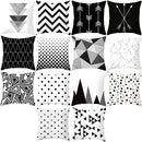 2 PCS Black and White Simple and Modern Geometric Abstract Decorative Pillowcases Polyester Throw Pillow Case(8)
