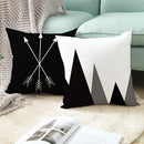 2 PCS Black and White Simple and Modern Geometric Abstract Decorative Pillowcases Polyester Throw Pillow Case(9)
