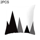 2 PCS Black and White Simple and Modern Geometric Abstract Decorative Pillowcases Polyester Throw Pillow Case(10)