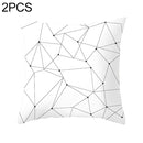 2 PCS Black and White Simple and Modern Geometric Abstract Decorative Pillowcases Polyester Throw Pillow Case(12)